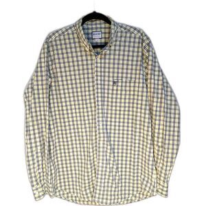 Heybo Outdoors Mens XL Green Blue Plaid Long Sleeve Button Up Hunting Fishing